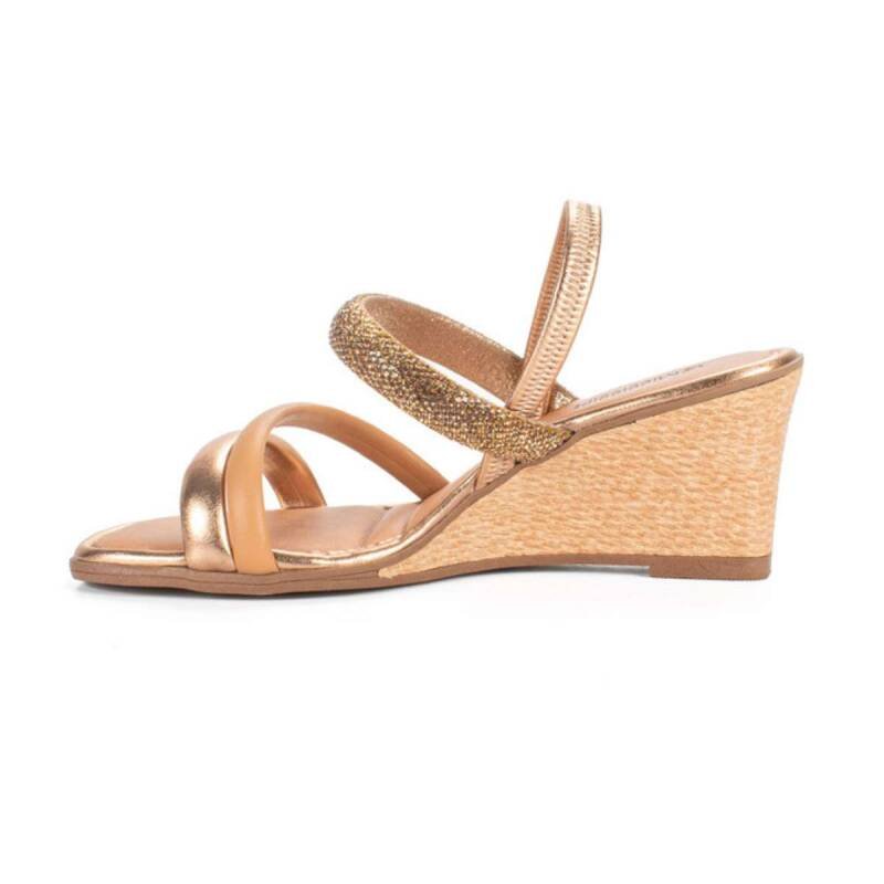 Sandália Mississipi Anabela - Feminina - Rose Dourado 2