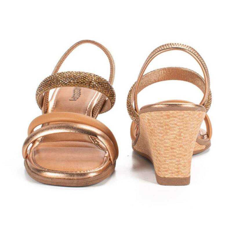 Sandália Mississipi Anabela - Feminina - Rose Dourado 4