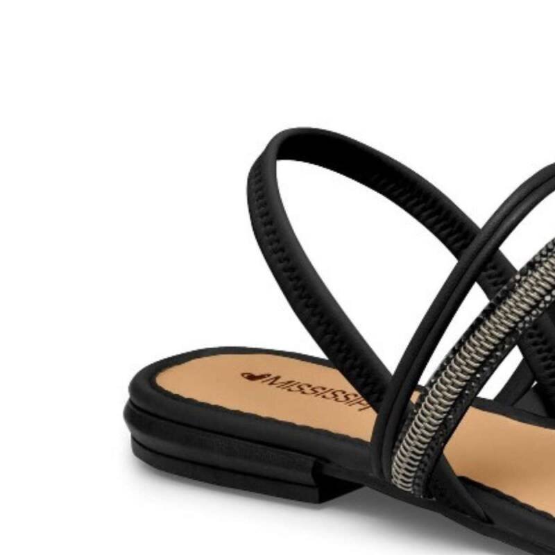 Sandália Mississipi Rasteira - Feminina Preto 3