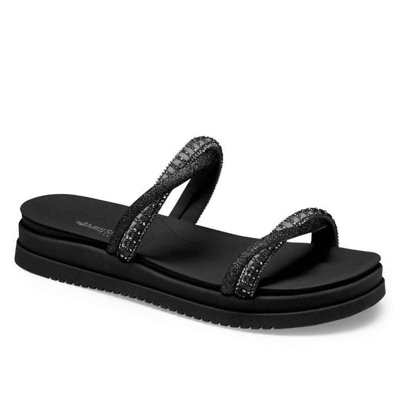 Sandália Mississipi Papete Slide Flatform - Feminina Preto 1