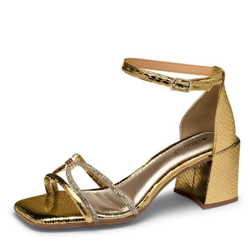 Sandália Mississipi Salto Bloco - Feminina - Dourado Bronze/Ouro 4