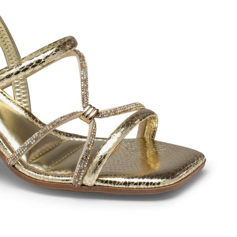 Sandália Mississipi Salto Bloco - Feminina - Ouro Dourado 4