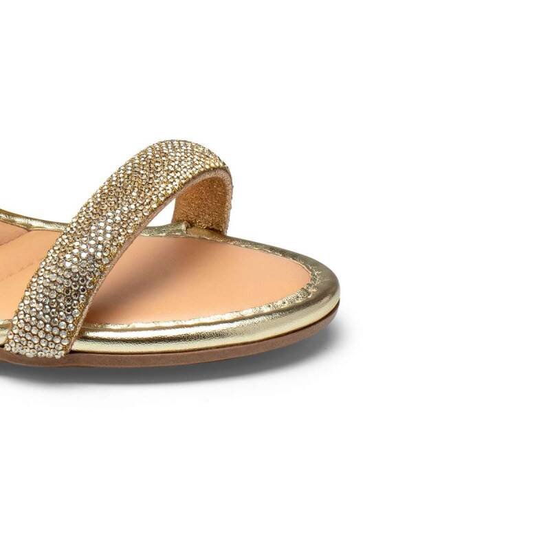 Sandália Mississipi Salto Médio - Feminina - Ouro Dourado 2