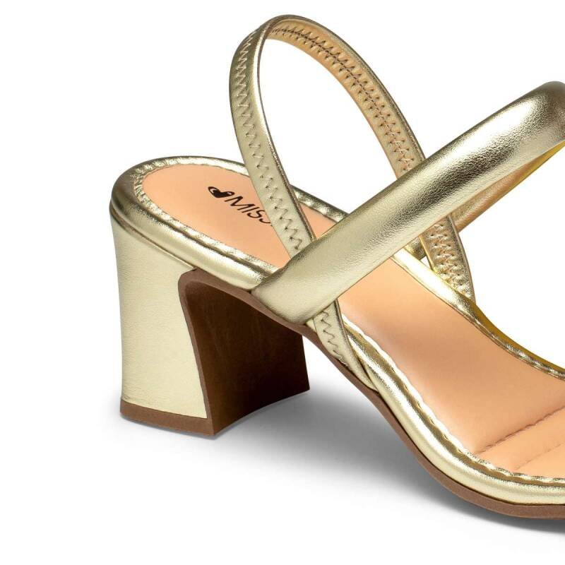 Sandália Mississipi Salto Médio - Feminina - Ouro Dourado 3
