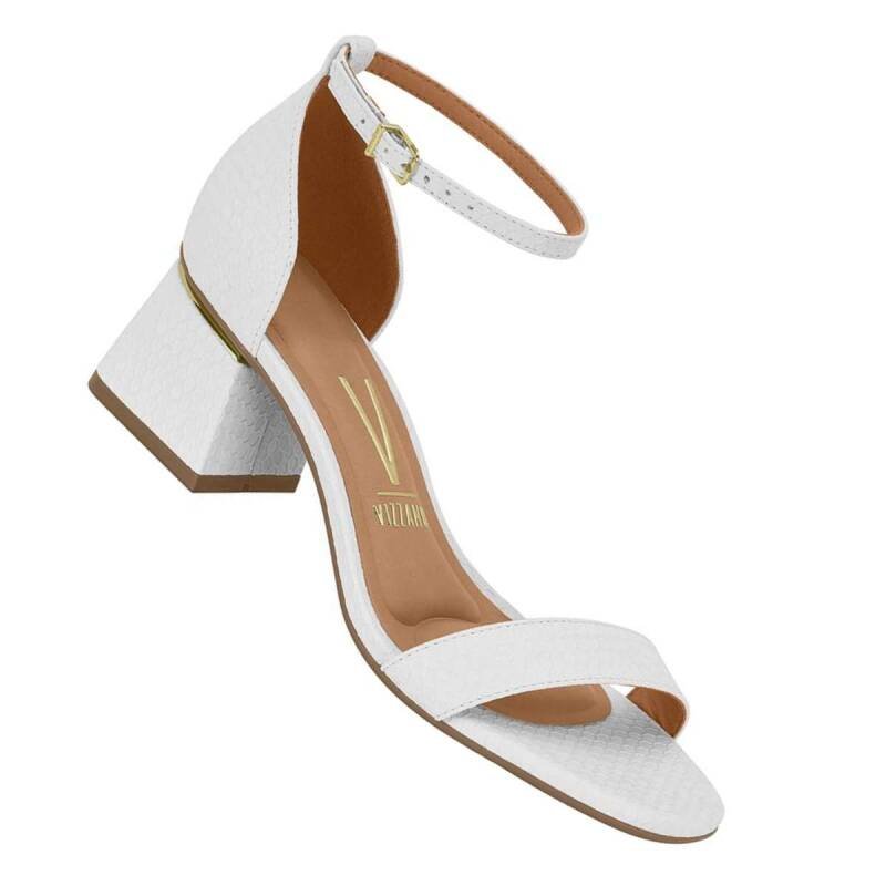 Sandália Vizzano Salto Bloco Médio - Feminina - Branco Branco 3
