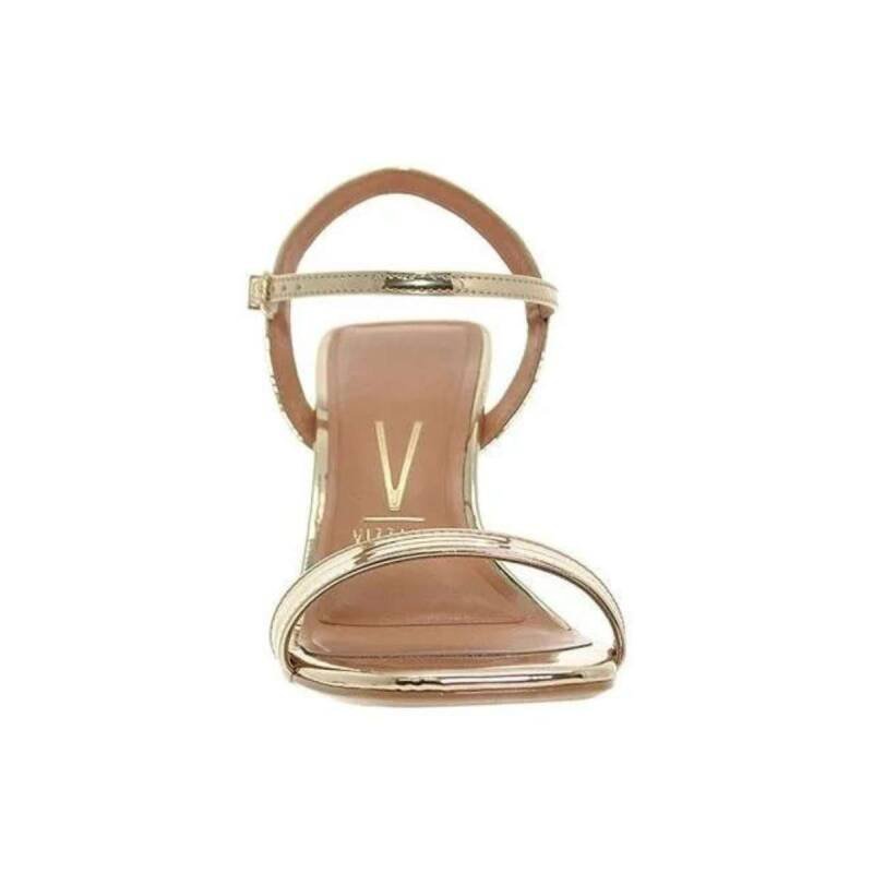Sandália Vizzano Salto Fino Metalizada - Feminina Dourado 3