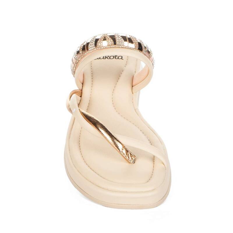 Sandália Slide Papete Dakota Flatform - Feminino - Bege Tule/Rose 4