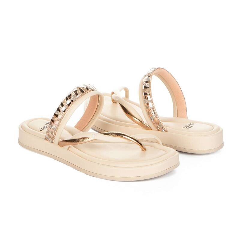 Sandália Slide Papete Dakota Flatform - Feminino - Bege Tule/Rose 5