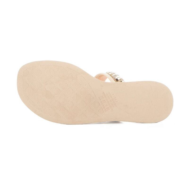 Sandália Slide Papete Dakota Flatform - Feminino - Bege Tule/Rose 8