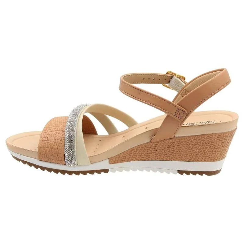 Sandália Modare Anabela - Feminina - Nudebranco off-cristal Bege 3