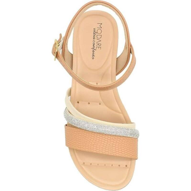 Sandália Modare Anabela - Feminina - Nudebranco off-cristal Bege 4
