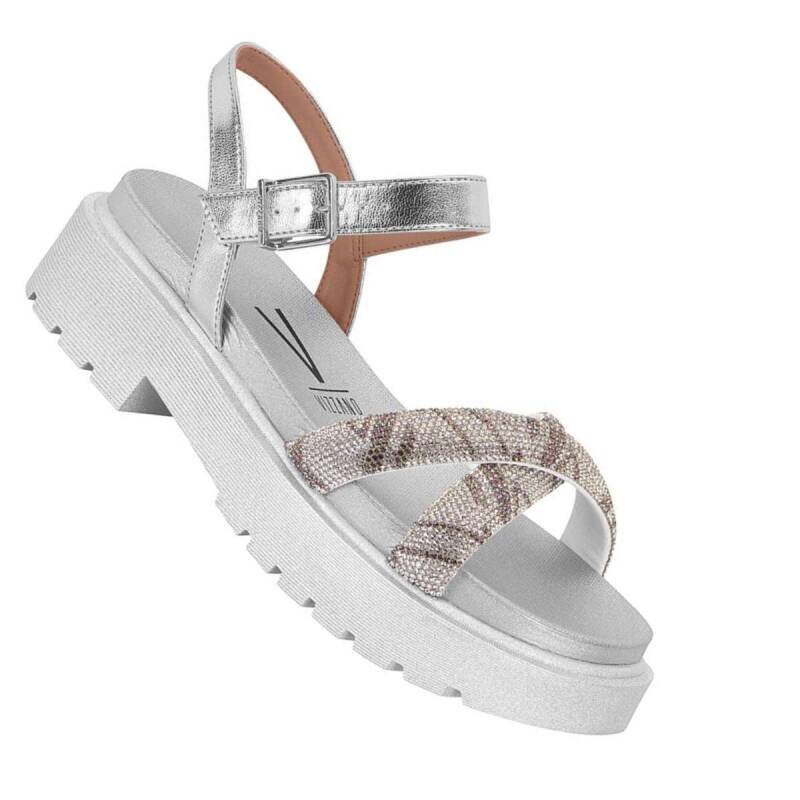 Sandália Vizzano Papete Tratorada - Feminina - Prata|crista Prata 3