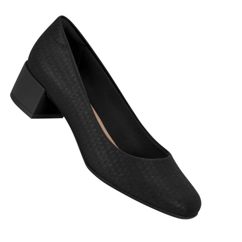 Sapato Beira Rio Salto Bloco - Feminino - Preto Preto 3