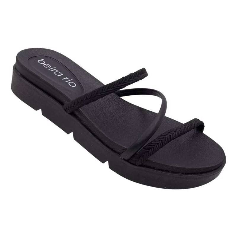 Sandália Beira Rio Flatform Tratorada - Feminina Preto 3