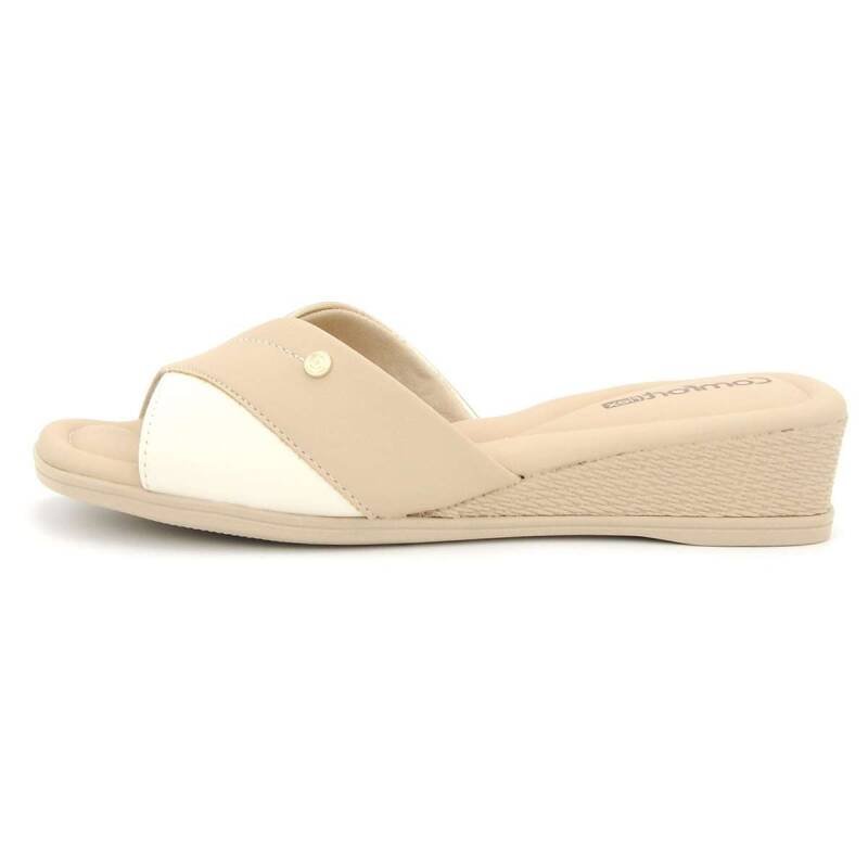 Tamanco Comfortflex Casual - Feminino - Creme Bege 2