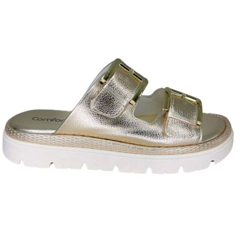 Tamanco Comfortflex Papete - Feminino - Ouro Ouro 2