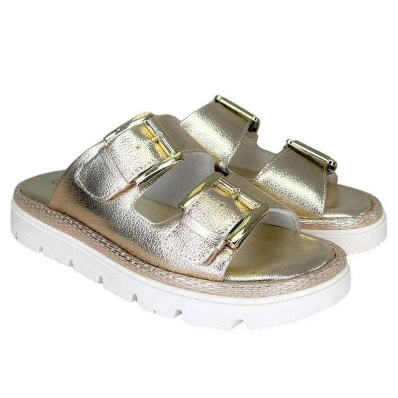 Tamanco Comfortflex Papete - Feminino - Ouro Ouro 4