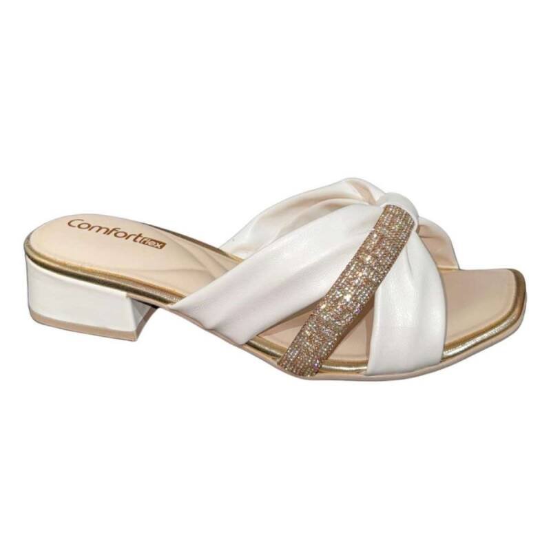 Tamanco Comfortflex Casual - Feminino - Creme Creme 2