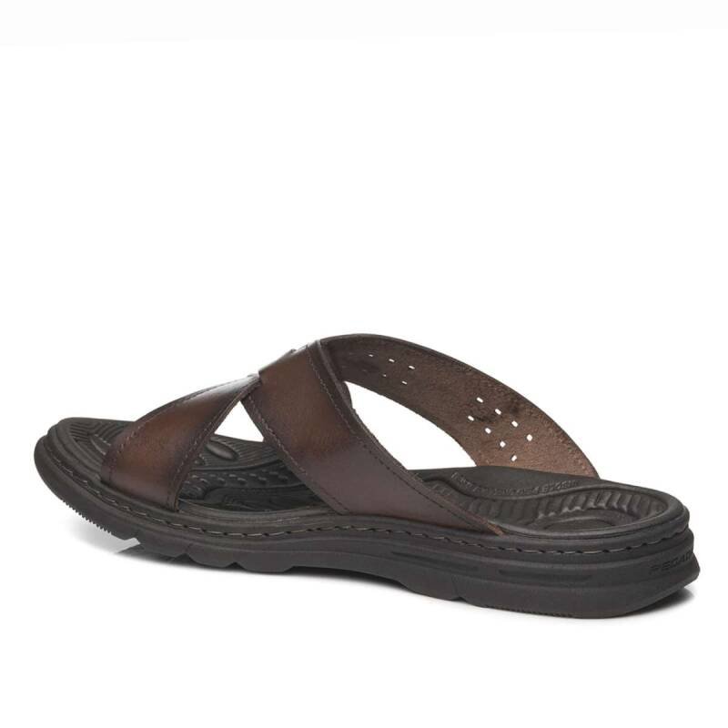 Chinelo Pegada em Couro - Masculino Marrom 3