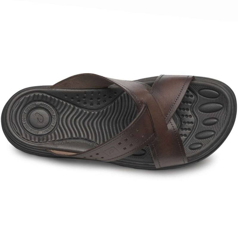 Chinelo Pegada em Couro - Masculino Marrom 4
