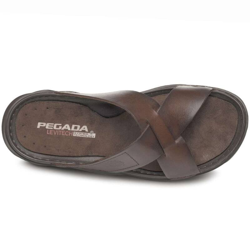 Chinelo Pegada em Couro - Masculino - Marrom Marrom 4