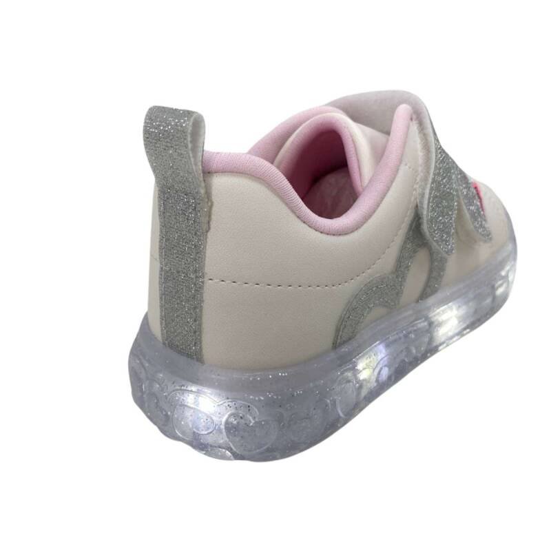 Tênis Pampili Sneaker Luz Led - Infantil - Brancoprata Branco/Prata 3