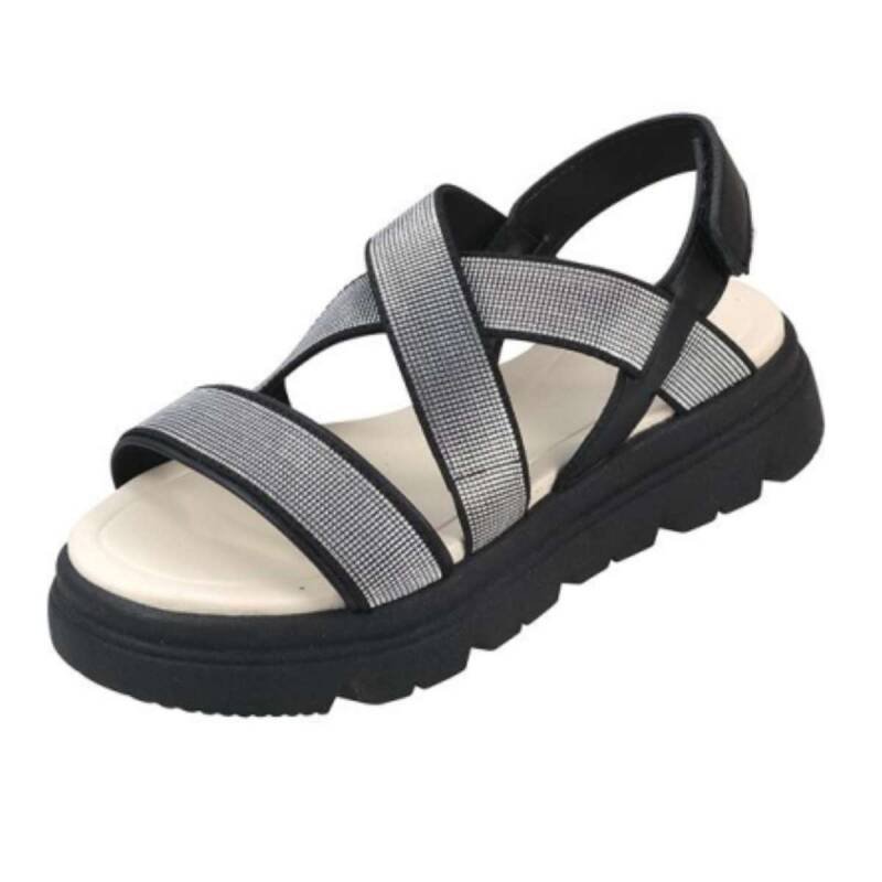 Sandália Pampili Papete Day Flatform - Infantil - Pretoprat Preto/Prata 2