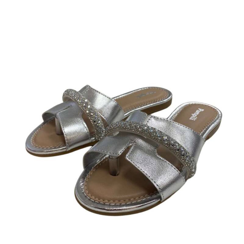 Sandália Pampili Rasteira - Infantil Menina - Prata Prata 4