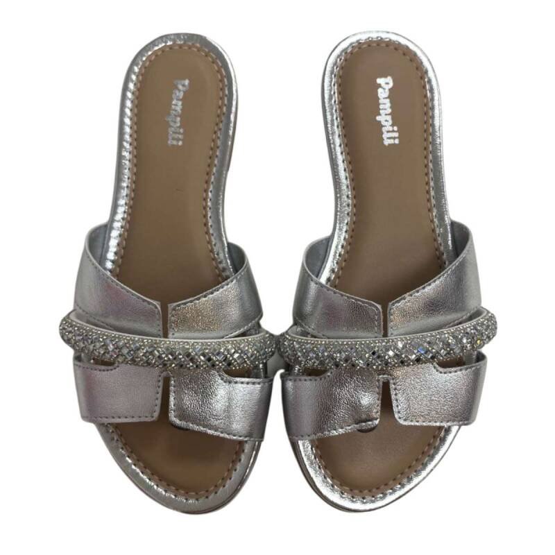 Sandália Pampili Rasteira - Infantil Menina - Prata Prata 5