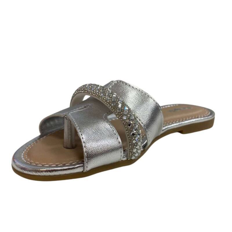 Sandália Pampili Rasteira - Infantil Menina - Prata Prata 3