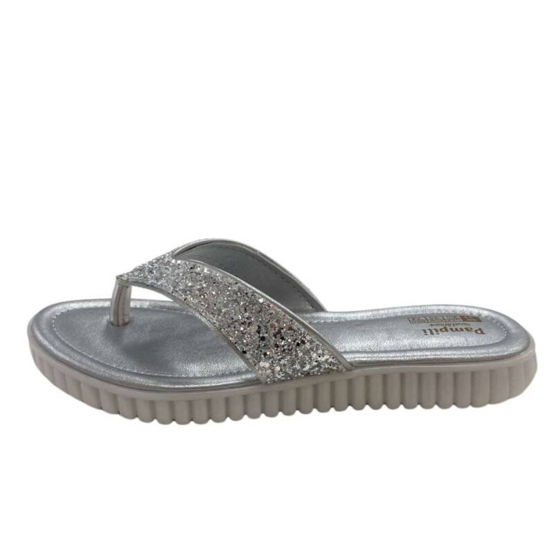 Chinelo Pampili c/ Bolsa Brinde Mimo - Infantil Meninina Prata 2