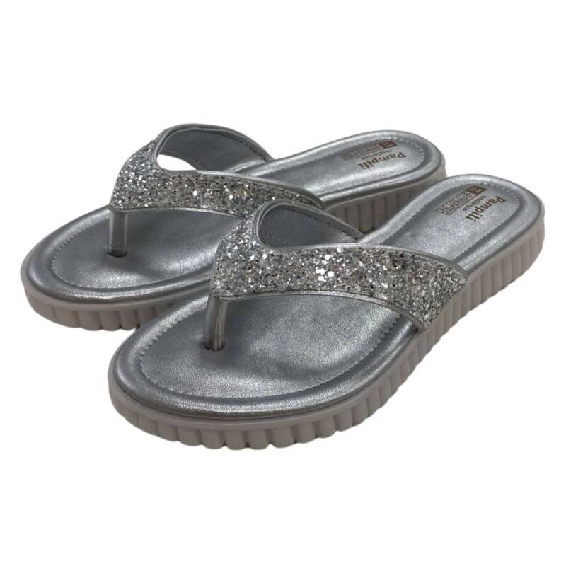 Chinelo Pampili c/ Bolsa Brinde Mimo - Infantil Meninina Prata 3