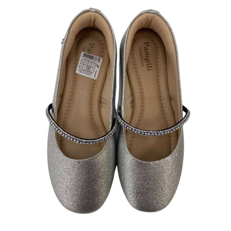 Sapatilha Pampili Fivela - Infantil Feminina - Prata Prata 5