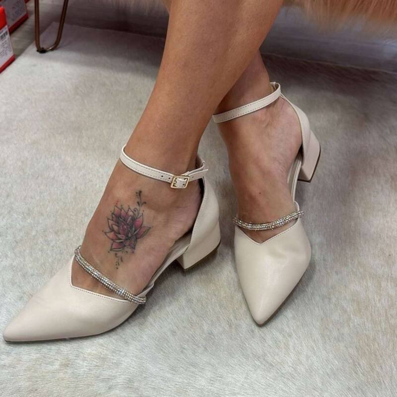 Sapato Bebecê Slingback - Feminino Aveia 3