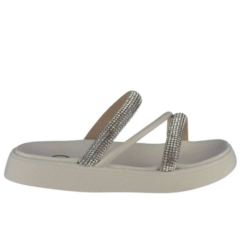 Tamanco Molekinha Papete Tiras - Infantil Branco 2