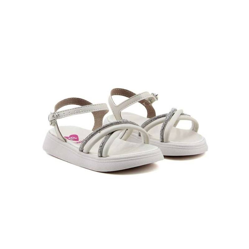 Sandália Molekinha Casual Tiras - Infantil - Branco offcris Branco 4