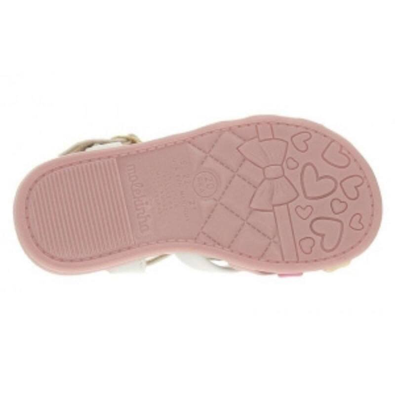 Sandália Molekinha Tiras - Infantil - Brancorosaamarelorosa Branco/Rosa 7