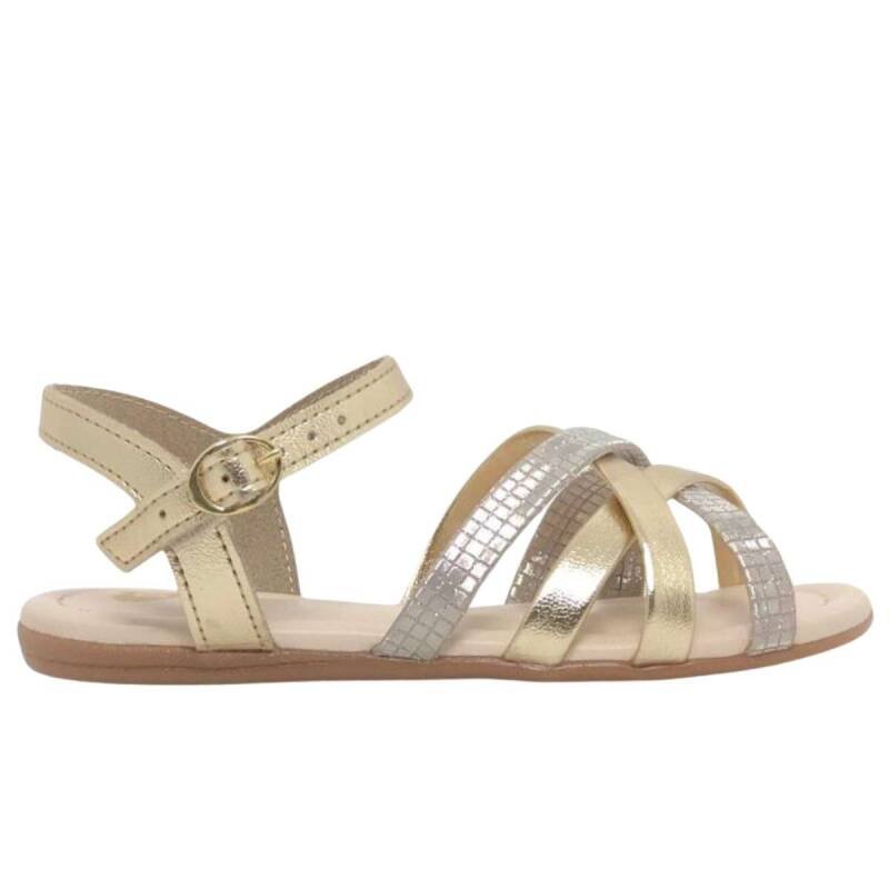 Sandália Molekinha Tiras Metalizada - Infantil - Dourado Dourado 2