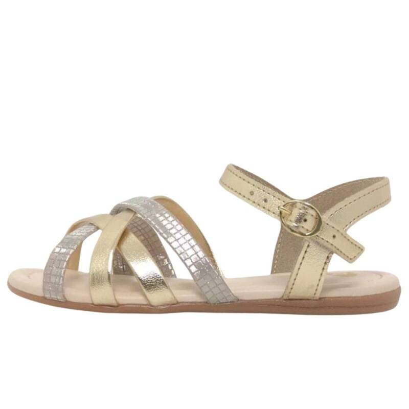 Sandália Molekinha Tiras Metalizada - Infantil - Dourado Dourado 3