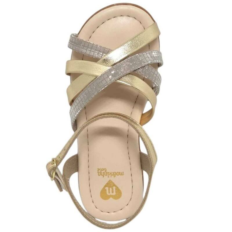 Sandália Molekinha Tiras Metalizada - Infantil - Dourado Dourado 4