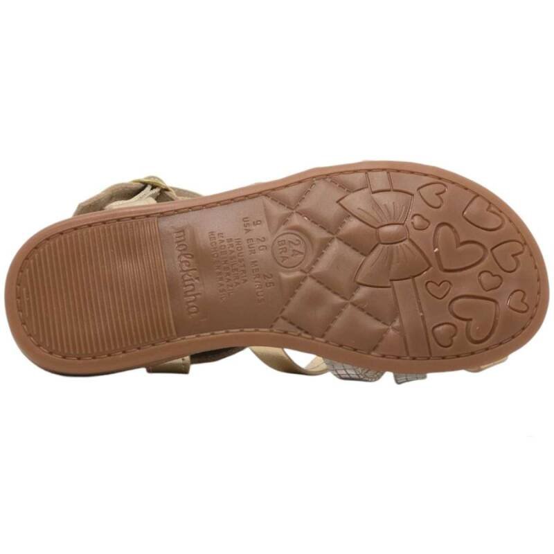 Sandália Molekinha Tiras Metalizada - Infantil - Dourado Dourado 7
