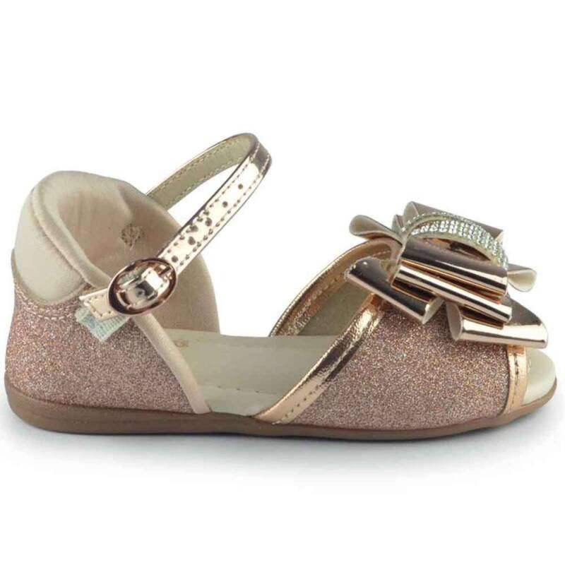 Sandália Molekinha Casual - Infantil Ouro Rosado/Creme 2
