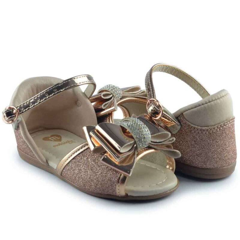Sandália Molekinha Casual - Infantil Ouro Rosado/Creme 6