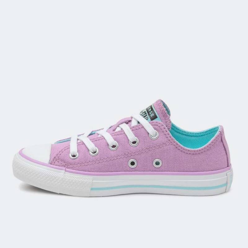 Tênis Converse All Star Kids Ox - Infantil - Uvaturquesabra Roxo 2