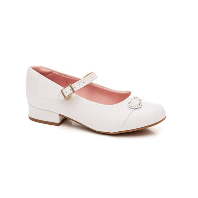 Sapatilha Molekinha Fivela com Coração - Infantil - Branco Branco 2