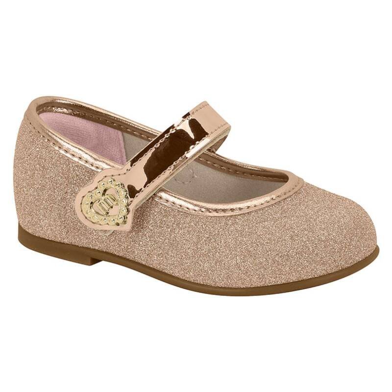 Sapatilha Molekinha Metalizada - Infantil - Ouro rosado