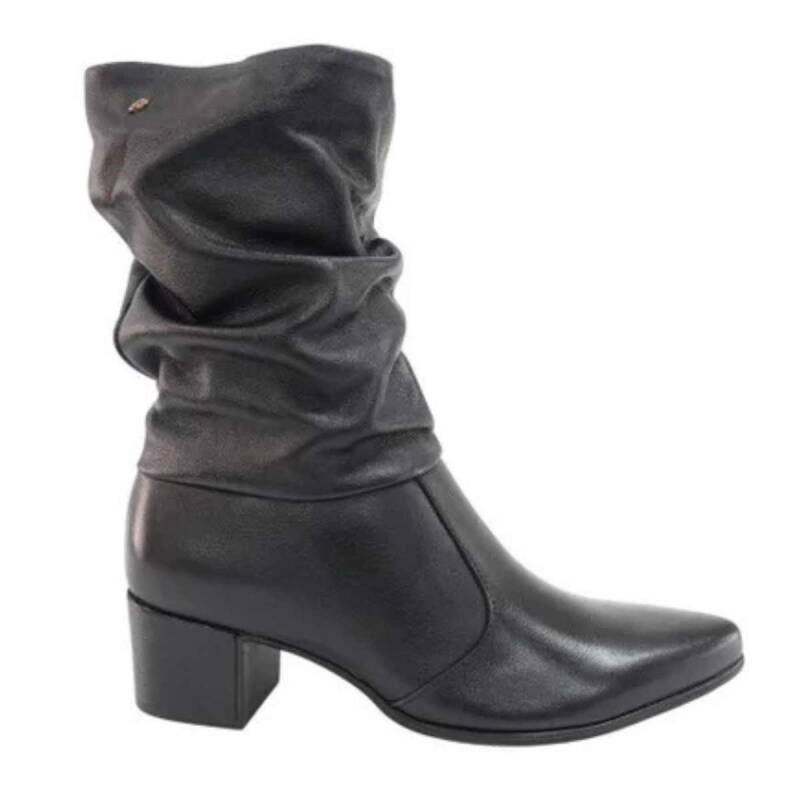Bota Pegada Cano Médio - Feminina Preto 1