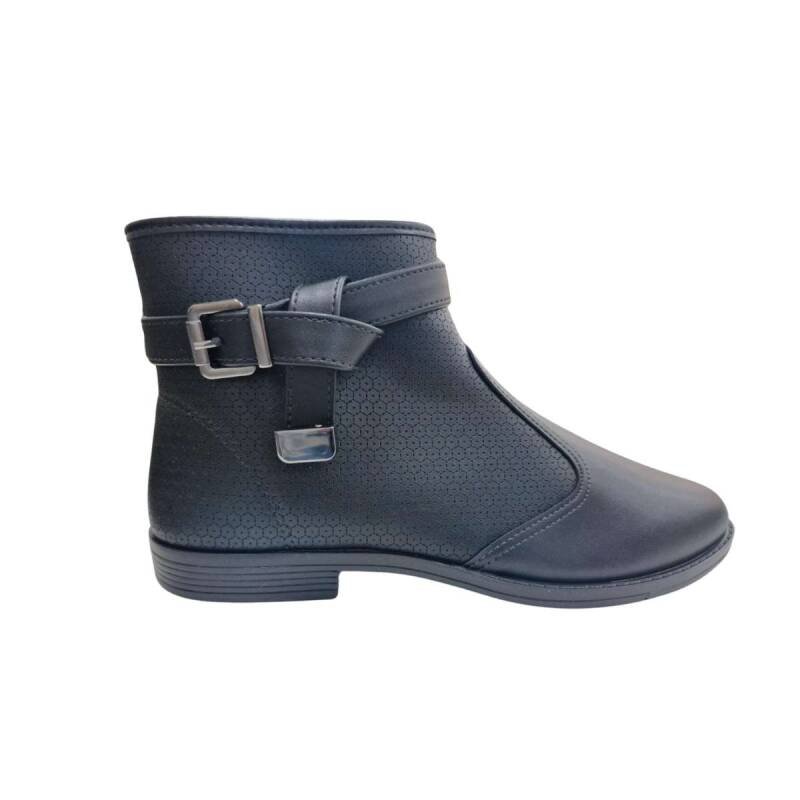 Bota Moleca Cano Baixo - Feminina - Preto Preto 1