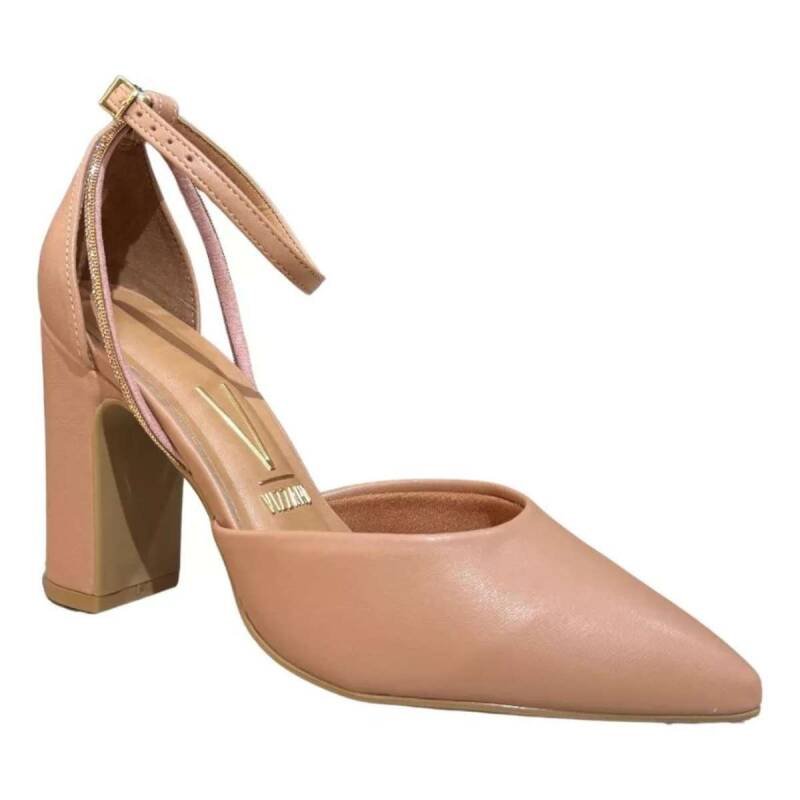 Sapato Vizzano Scarpin Salto Grosso - Feminino Bege 3