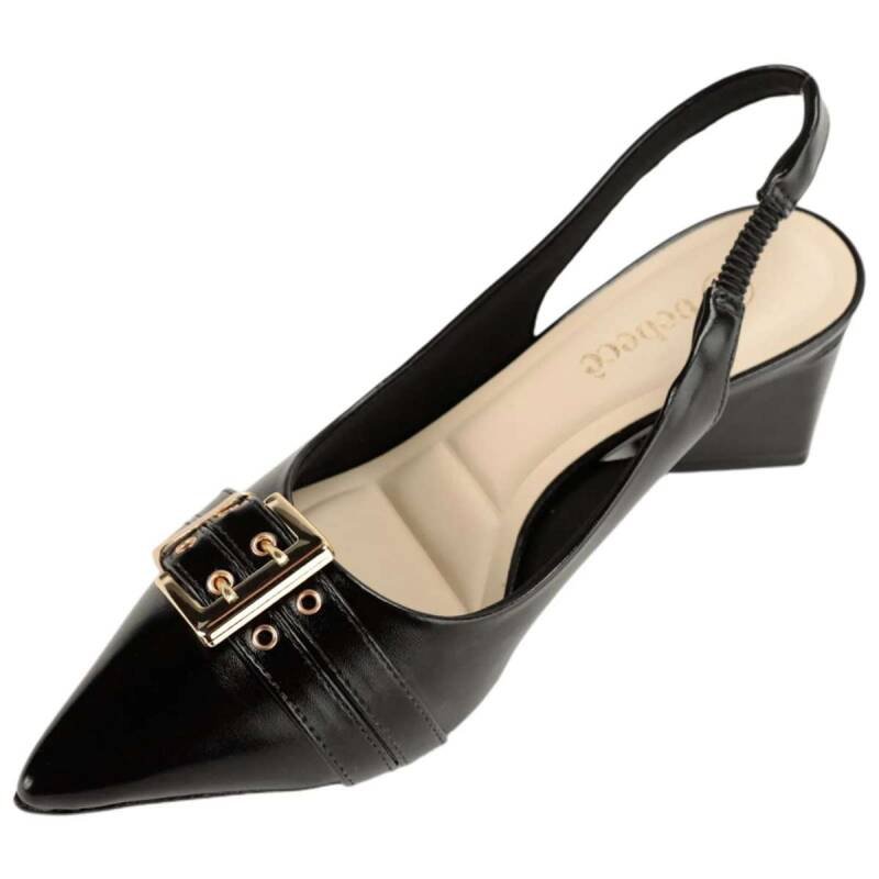 Sapato Bebecê Slingback Salto Médio - Feminino Preto 3